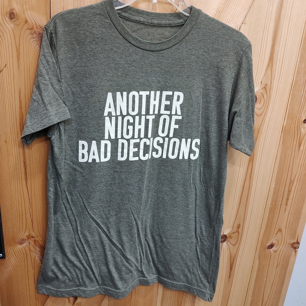 Ashley McBryde‎ Army Green Graphic Tee Sz Medium Another Night Bad Decisions